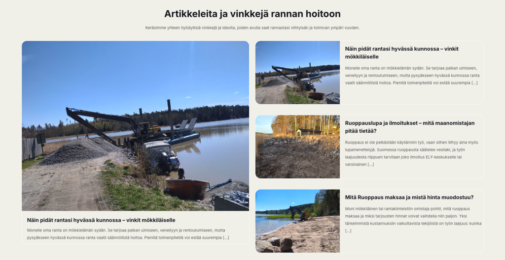 Ruoppaus Salo tekee kaiken ammattitaidolla