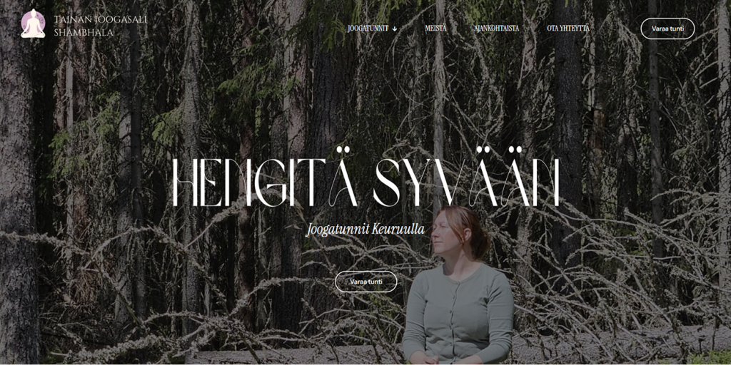 Joogastudion verkkosivuilla hengität syvään