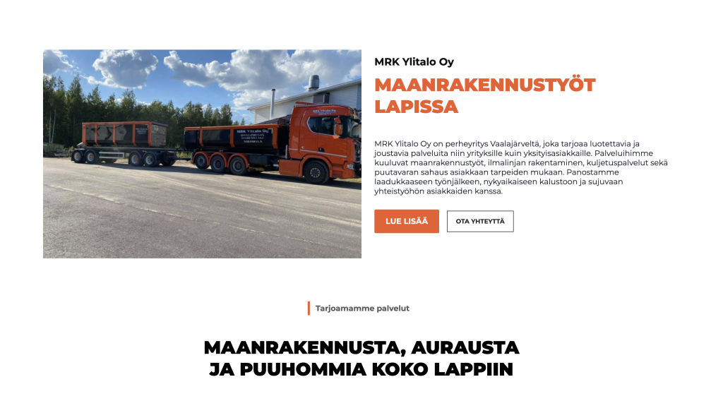 Pohjoisen luotettavin maanrakennusyritys