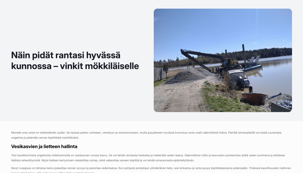 Ruoppaus Salo tekee kaiken ammattitaidolla
