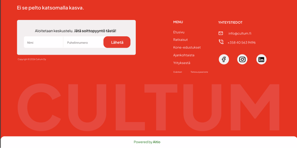 Maatalouden muutoksen aallonharjalla: Cultum