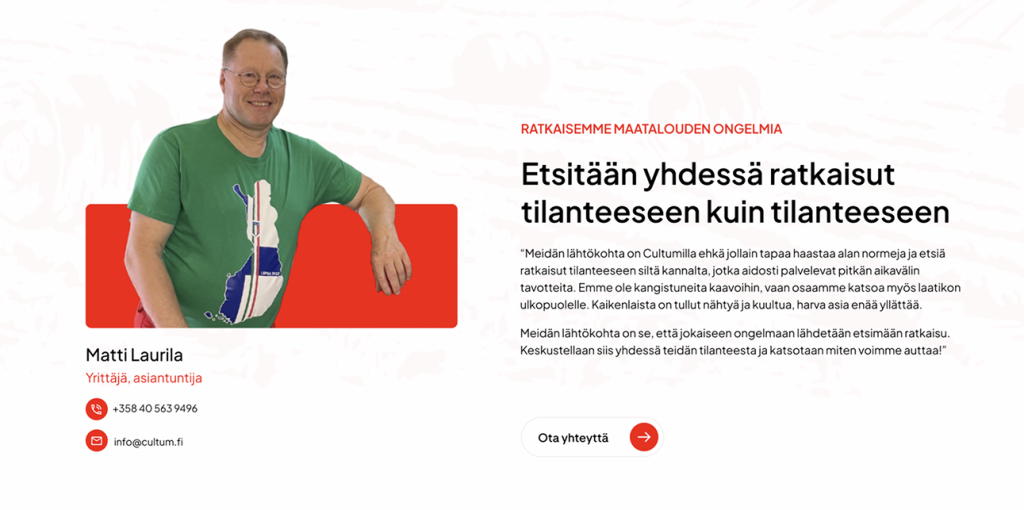 Maatalouden muutoksen aallonharjalla: Cultum