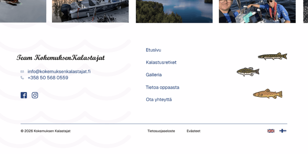 Kalastusopastukseen sopiva verkkosivutoteutus