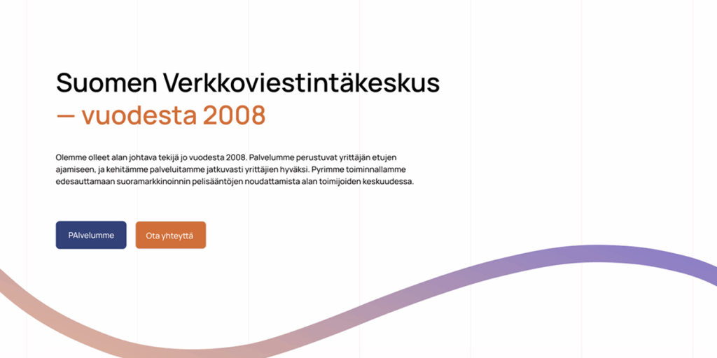 Suomen Verkkoviestintäkeskukselle modernit verkkosivut