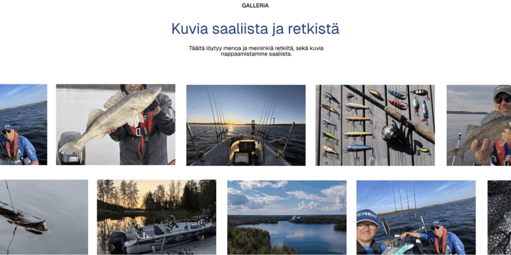 Kalastusopastukseen sopiva verkkosivutoteutus